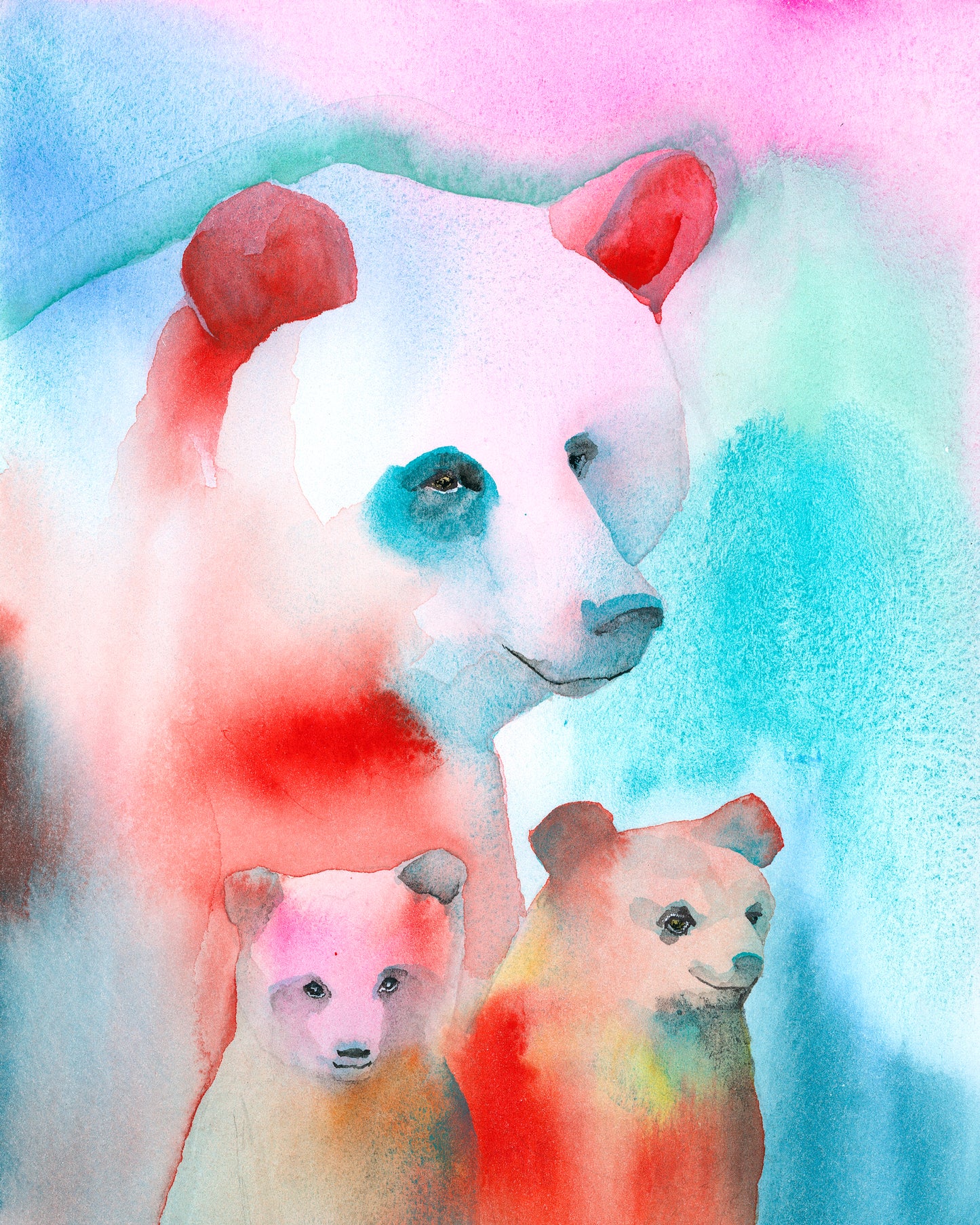 Mama Bear with Two Cubs