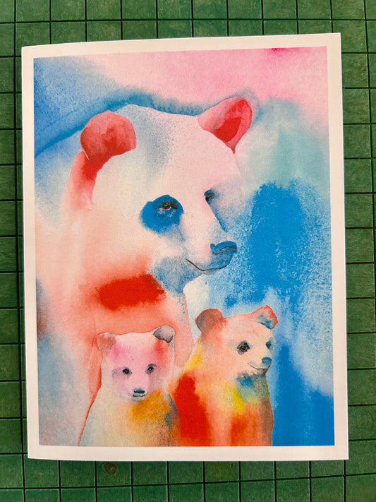 A2 card blue eye bear